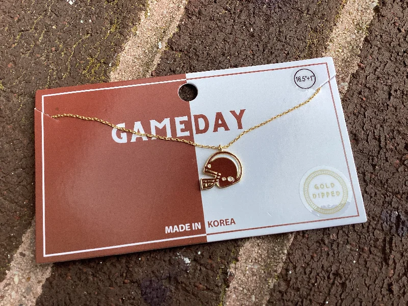 Beautiful necklaces and pendants with tree branch motifs for a nature-inspired design-Game Day Helmet Necklace