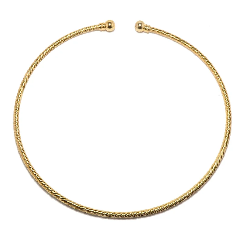 Best necklaces and pendants with art deco elements for a vintage, glamorous design-Gold Choker Necklace Fashion Forward Thick Twist