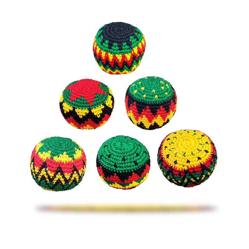 Necklaces and pendants with infinity love symbols for an eternal, romantic gesture-6 Assorted Rasta Color Hacky Sack Sac Kick Ball Colors Pellet Filled 100% Cotton