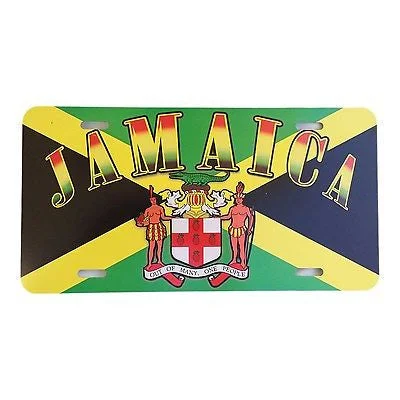 Beautiful necklaces and pendants with geometric shapes for a modern, artistic design-Jamaica Quote Of Arms Licenses Plate Marley Reggae One Love Roots Jamaica 12x6