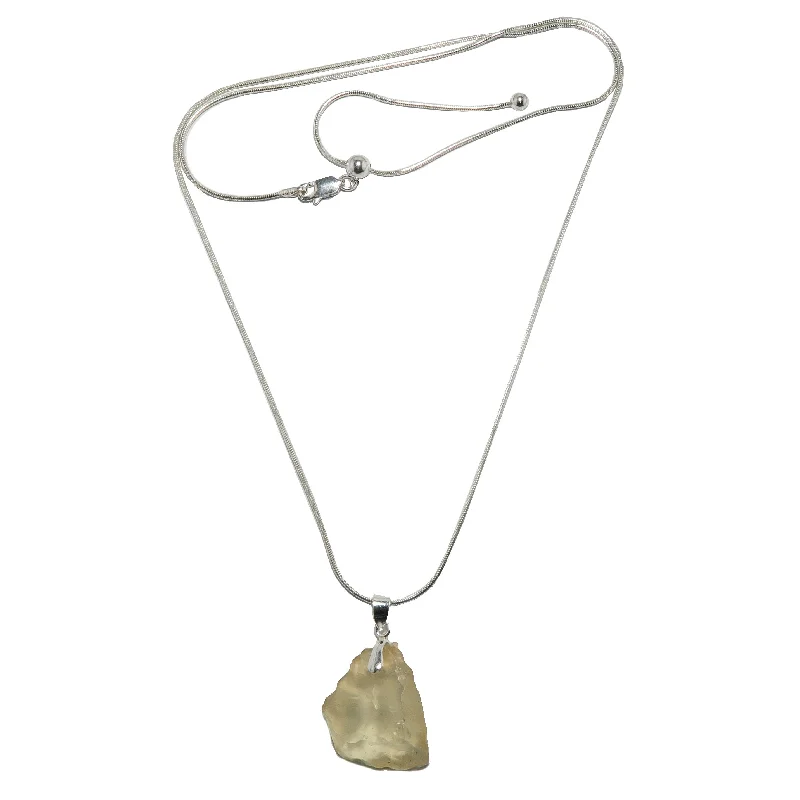 Best necklaces and pendants with black diamonds for an edgy, bold statement-Libyan Desert Glass Necklace Royal King Tut Sterling Silver