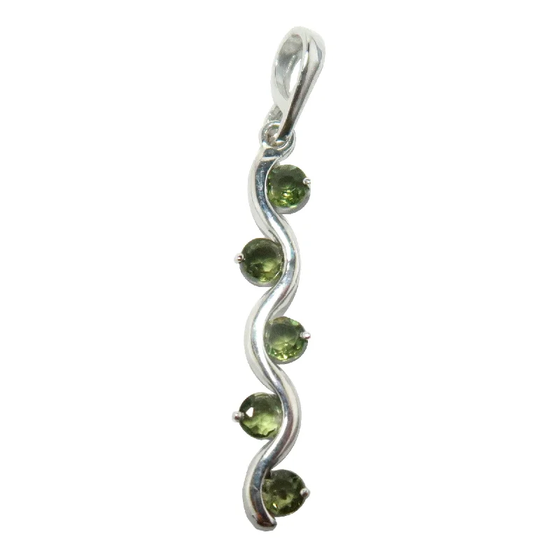 Beautiful necklaces and pendants with moon and star charms for a dreamy effect-Moldavite Pendant Constellation Gems Sterling Silver