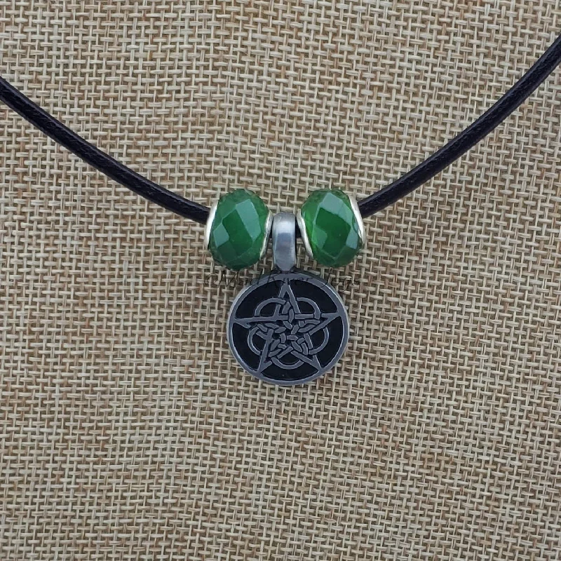 Necklaces and pendants with matching rings for a coordinated set of jewelry-Necklace--Celtic Star