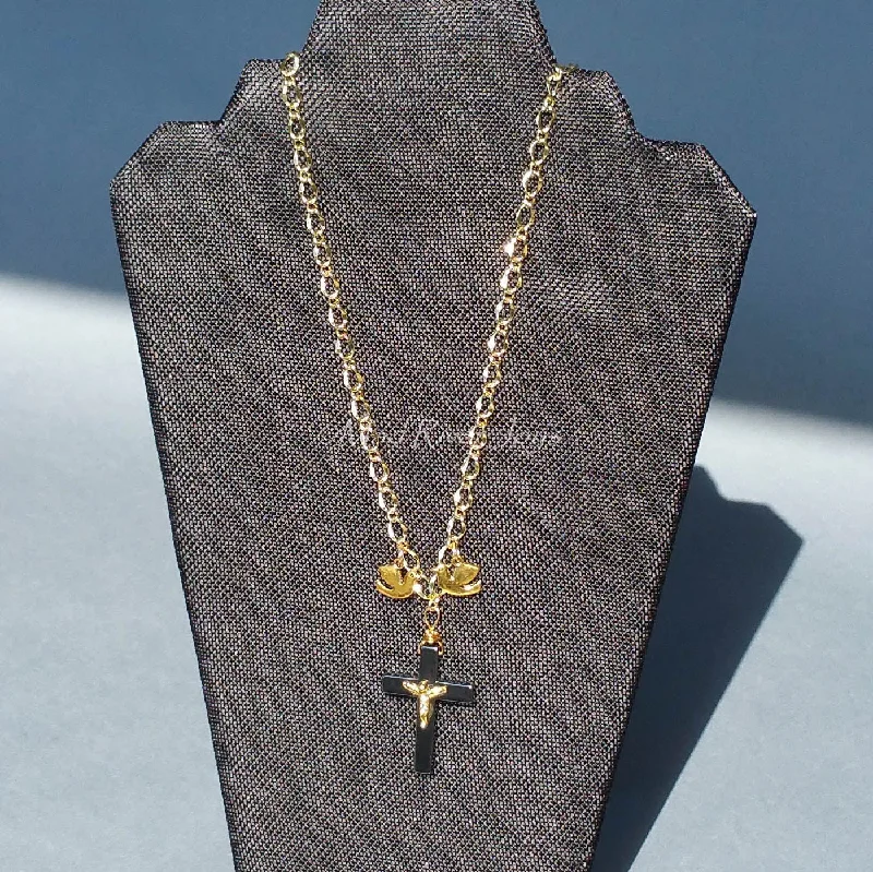 Fashionable necklaces and pendants with birthstones for a personalized gift idea-Necklace--Father, Son, & Holy Ghost--Gold