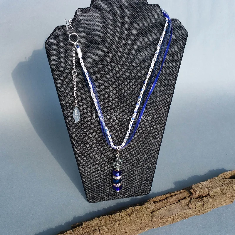 Best necklaces and pendants with silver chains for a sleek, timeless look-Necklace--Royal Collection--Cobalt