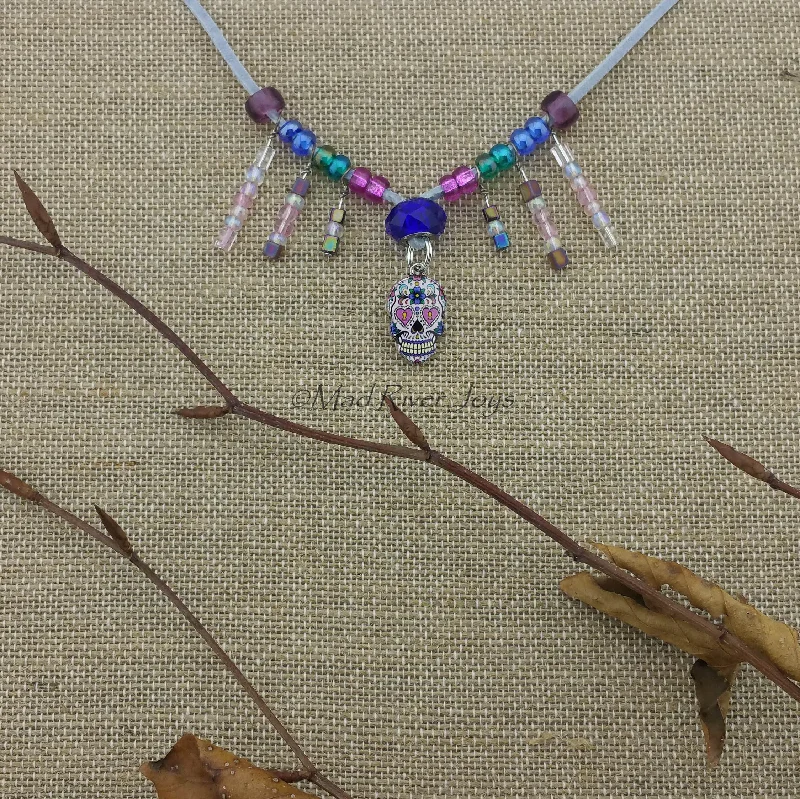 Best necklaces and pendants with matching earrings for a coordinated, elegant look-Necklace--Sugar Skull