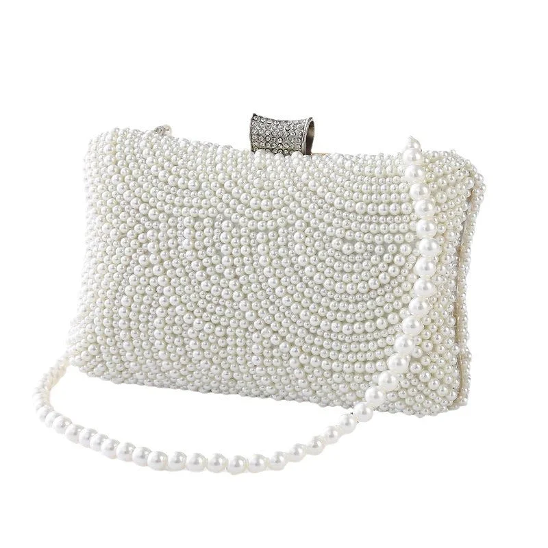 Necklaces and pendants with lock and key designs for a symbolic gesture-Pearl clutch Evening clutch bag 573306770416