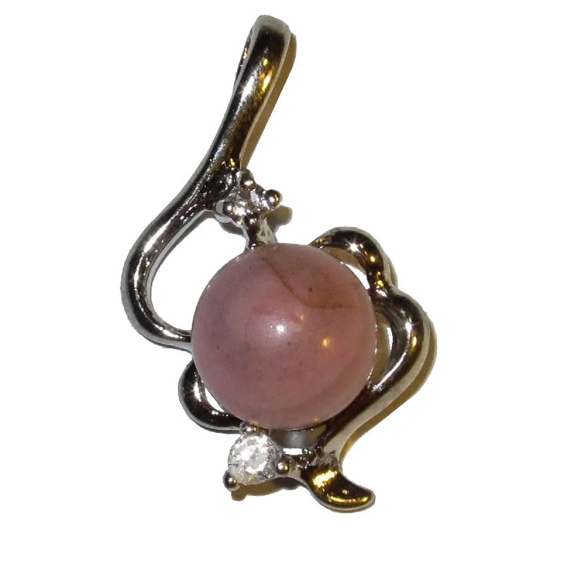 Best necklaces and pendants with adjustable chains for a customizable fit-Rhodonite Pendant Pink Crystal Cutie Charm Silver