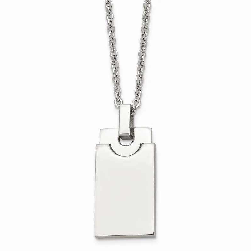 Best necklaces and pendants with adjustable chains for a customizable fit-Stainless Steel Polished Square 22in Necklace