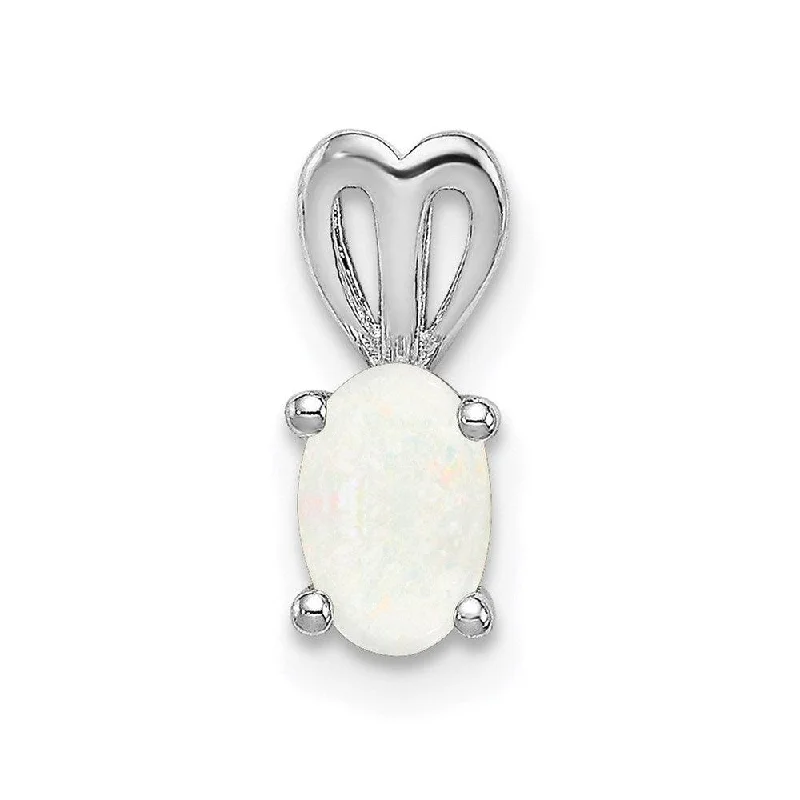 Necklaces and pendants with enamel accents for a colorful, eye-catching appearance-Sterling Silver Rhodium-plated Created Opal Pendant