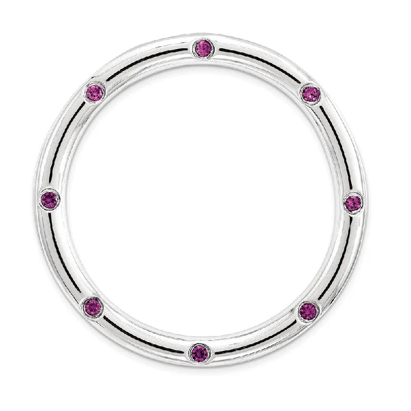 Best necklaces and pendants with emerald gemstones for a rich, sophisticated design-Sterling Silver Stackable Expressions Large Rhodolite Garnet Chain Slide