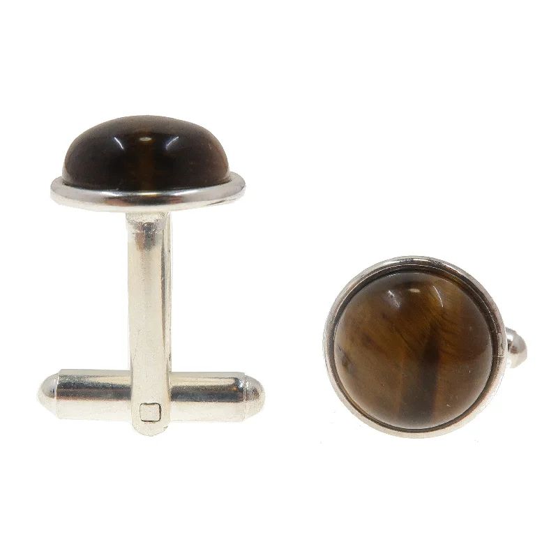 Elegant necklaces and pendants with infinity symbols for timeless designs-Tigers Eye Cufflinks Rocking Confidence Silver