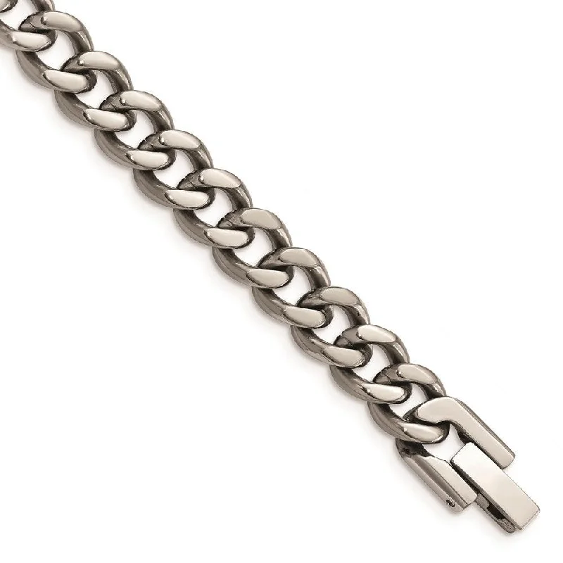 Best necklaces and pendants with crystal accents for a sparkling and elegant style-Titanium Polished 7.5mm 8.5in Curb Chain