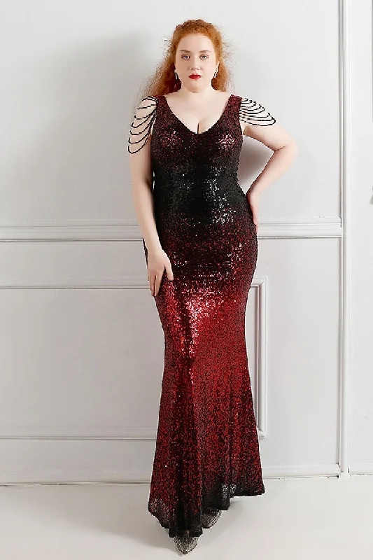 Unique necklaces and pendants with vintage-inspired designs for timeless appeal-Trumpet-Mermaid Floor Length Sequins Evening Dress 647184898598